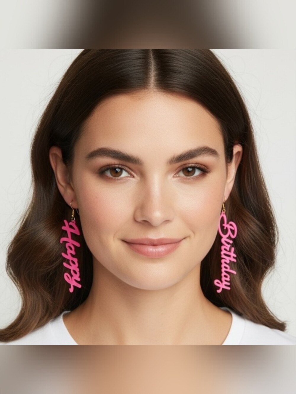 CLOVER Pink "Happy Birthday" Drop Earrings - NWT